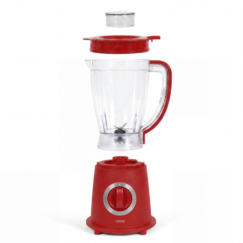 Blender 1,5 L rangement compact Livoo – rouge