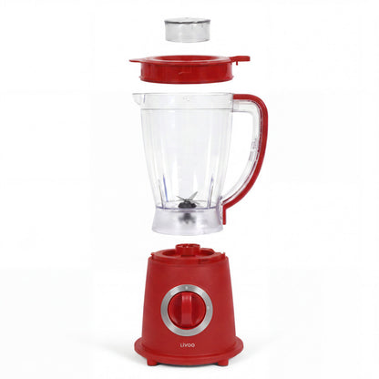 Blender 1,5 L rangement compact Livoo – rouge