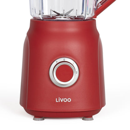 Blender 1,5 L Livoo – rouge chili et transparent