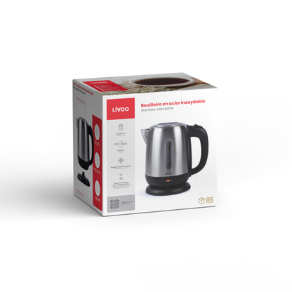 Bouilloire en acier inoxydable 1,2 L Livoo