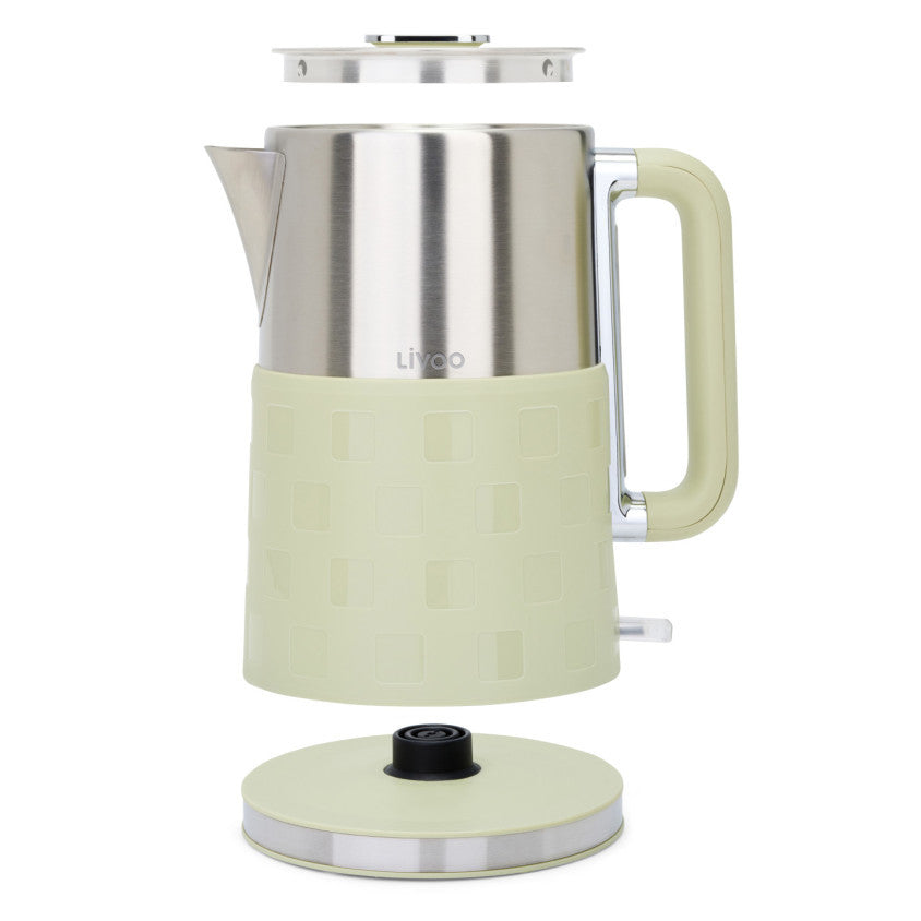 Bouilloire en acier inoxydable 1,7 L Livoo – matcha et gris