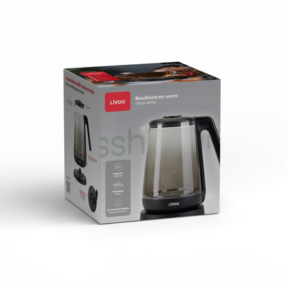 Bouilloire en verre 1,7 L Livoo – noir