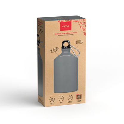 Bouteille aluminium recyclé 500 ml Livoo – gris