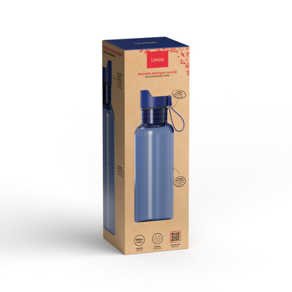 Bouteille plastique recyclé 600 ml Livoo – bleu