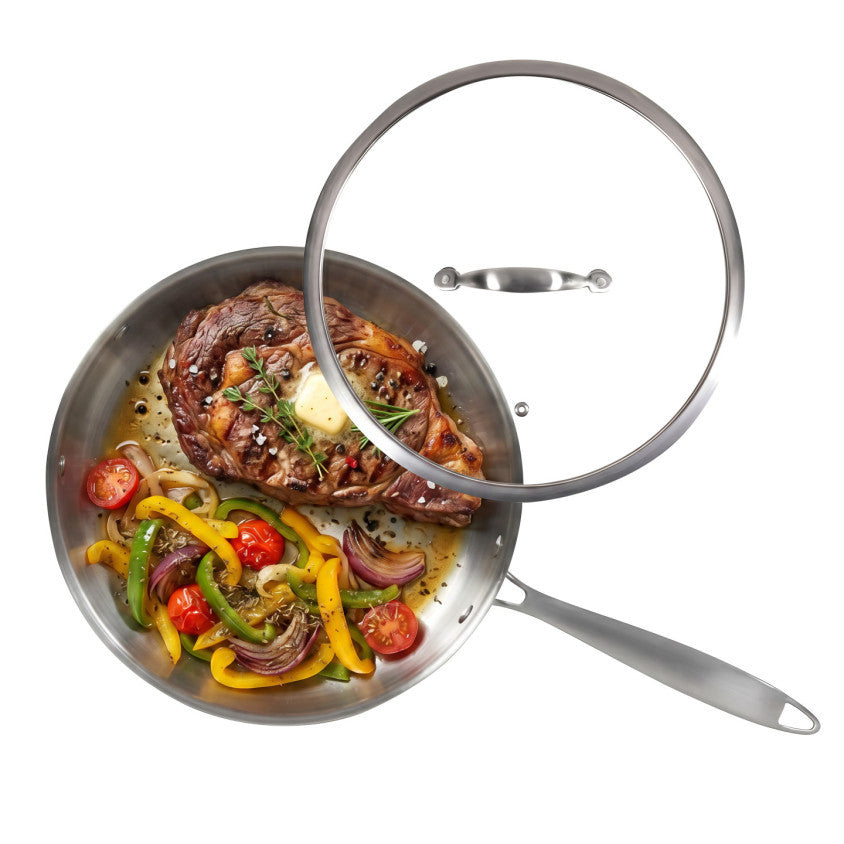 Brigade - Sauteuse en acier inoxydable 28 cm Livoo