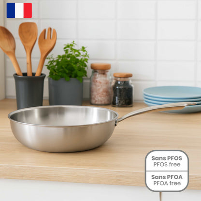 Brigade - Wok en acier inoxydable 28 cm Livoo