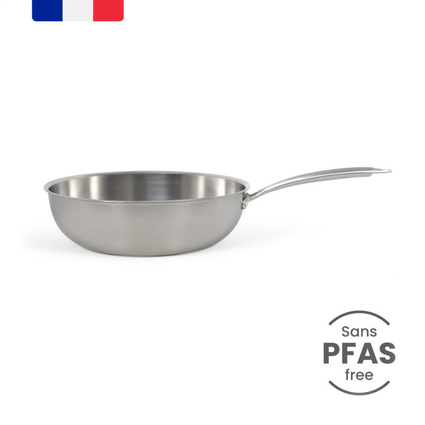 Brigade - Wok en acier inoxydable 28 cm Livoo