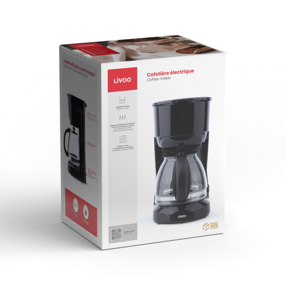 Cafetière électrique Livoo – noir, 600 W, 0,75 L