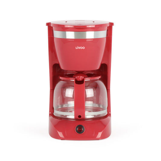 Cafetière électrique Livoo – rouge chili, 800 W, 1,25 L