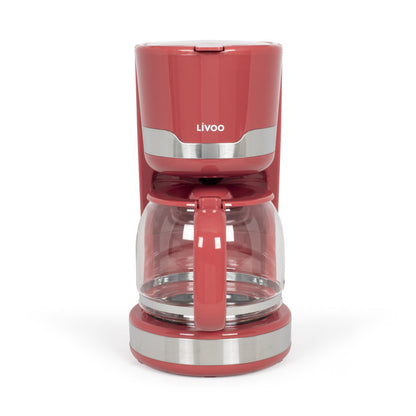 Cafetière électrique Livoo – rouge chili, 1000 W, 1,5 L
