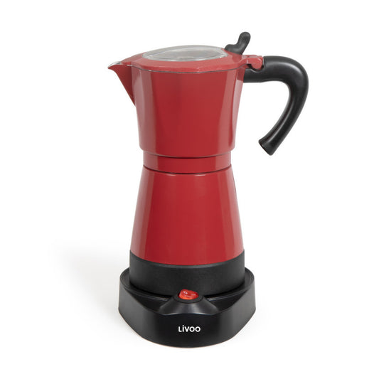 Cafetière italienne électrique Livoo – rouge chili et noir