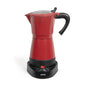 Cafetière italienne électrique Livoo – rouge chili et noir