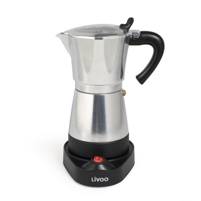Cafetière italienne électrique Livoo – argent et noir