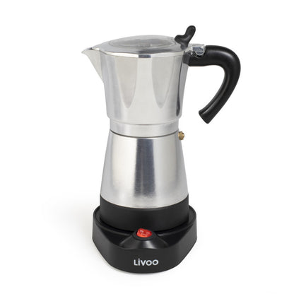 Cafetière italienne électrique Livoo – argent et noir