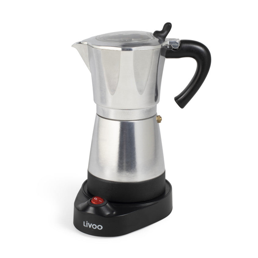 Cafetière italienne électrique Livoo – argent et noir