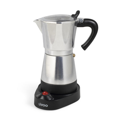 Cafetière italienne électrique Livoo – argent et noir