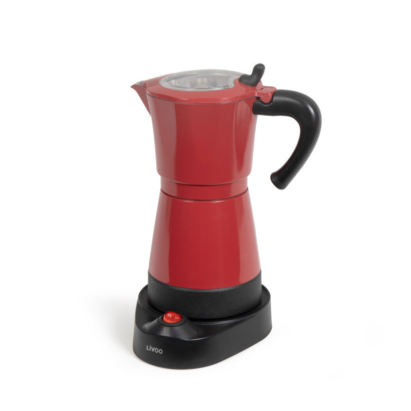 Cafetière italienne électrique Livoo – rouge chili et noir