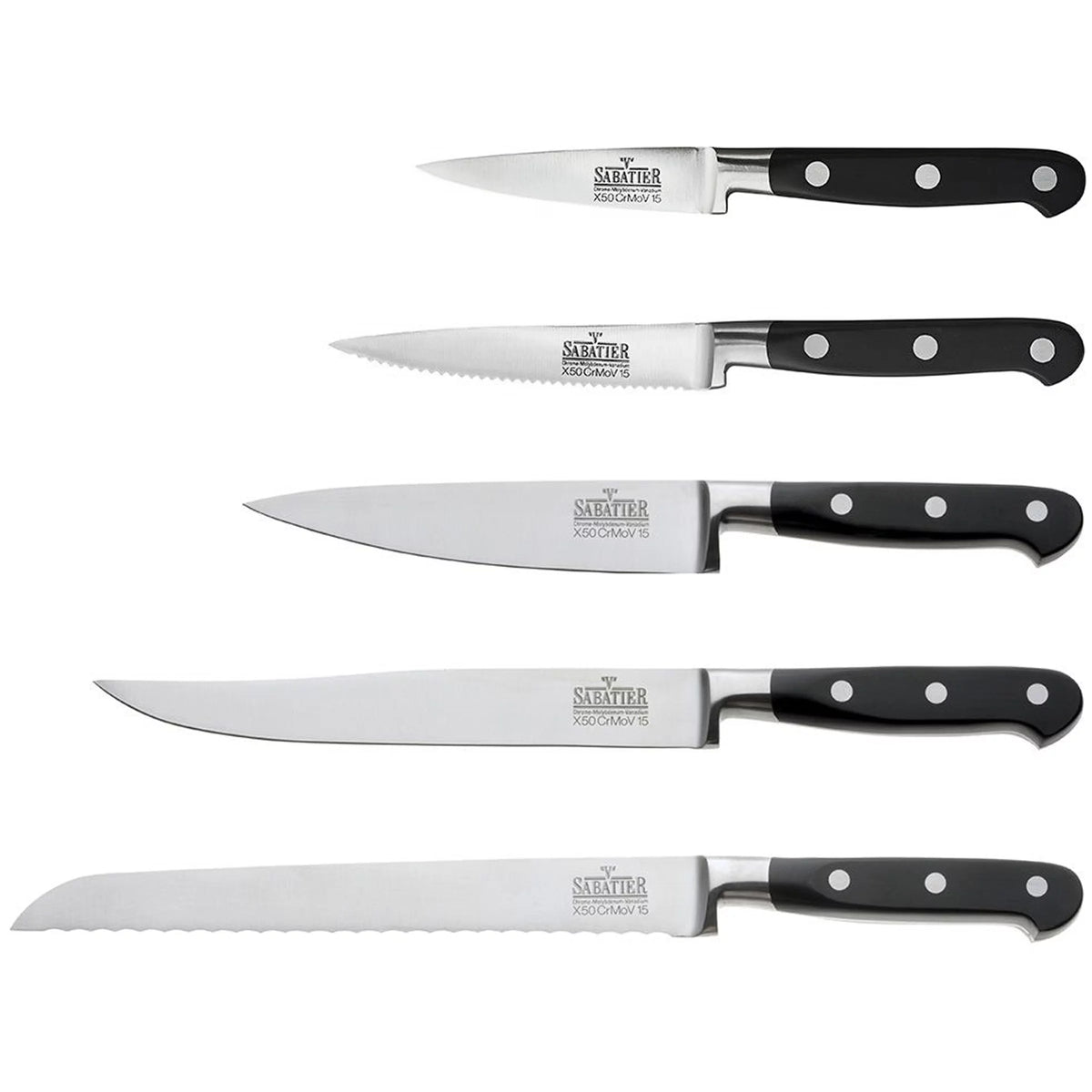 Bloc 5 pièces - V Sabatier | Richardson Sheffield — couteaux composant le bloc — Cuisine de France