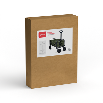 Chariot de transport pliable Livoo – kaki