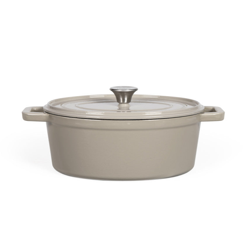 Cocotte ovale en fonte Livoo – gris