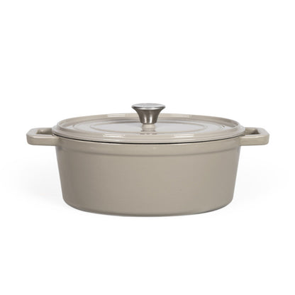 Cocotte ovale en fonte Livoo – gris