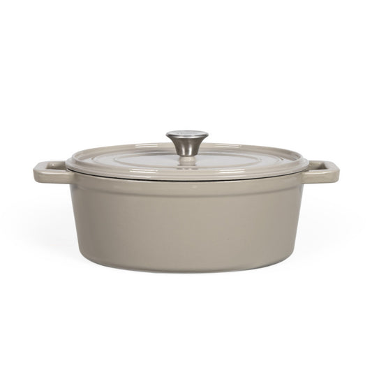 Cocotte ovale en fonte Livoo – gris