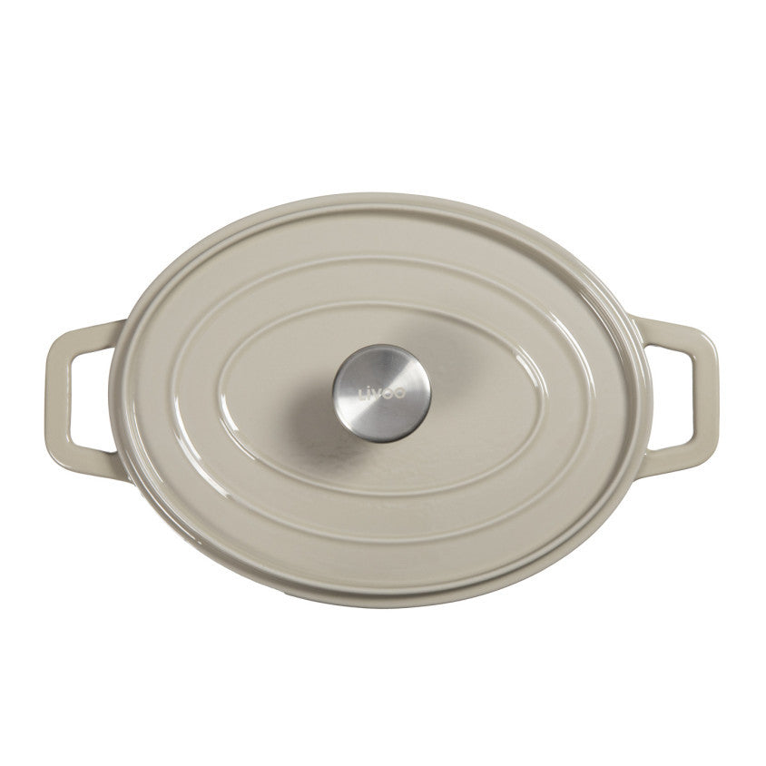 Cocotte ovale en fonte Livoo – gris