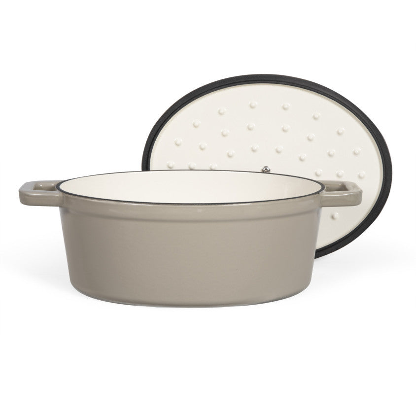 Cocotte ovale en fonte Livoo – gris