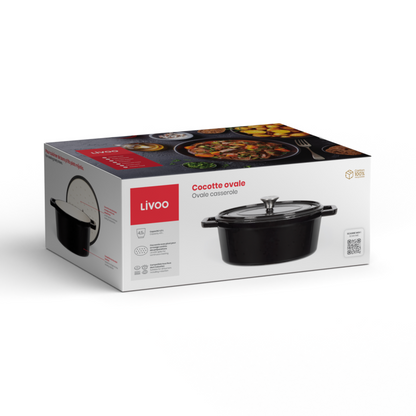 Cocotte ovale en fonte Livoo – noir