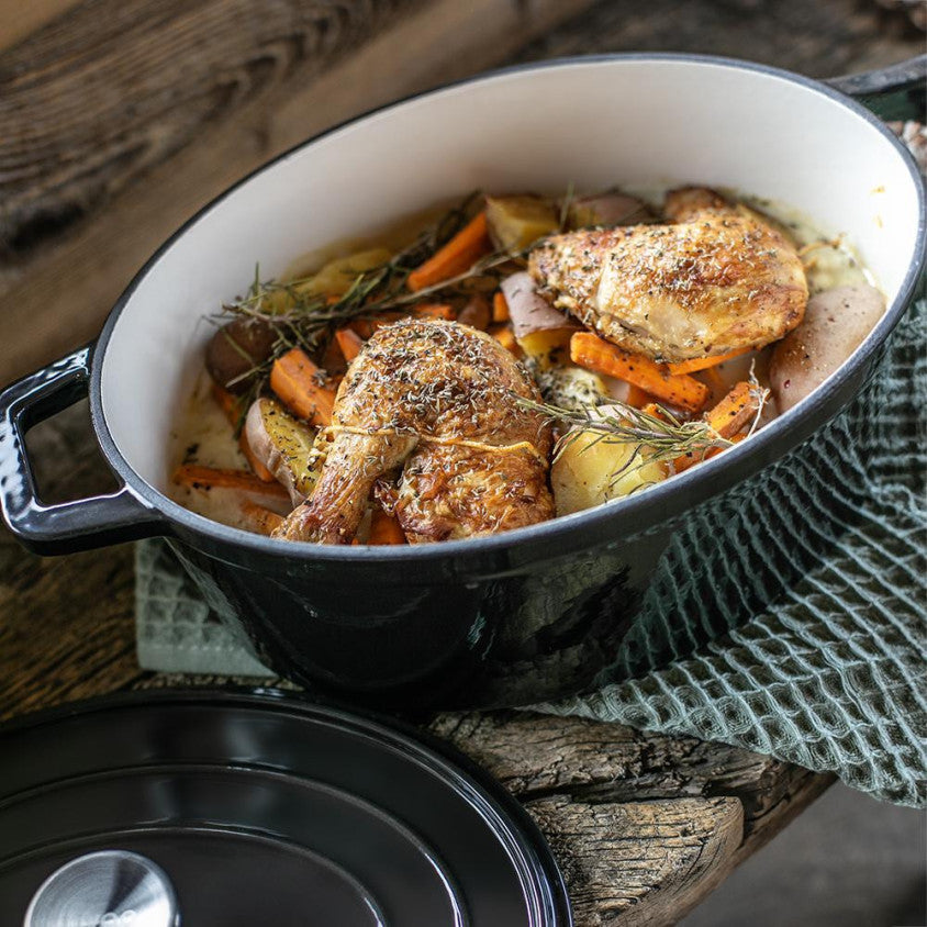 Cocotte ovale en fonte Livoo – noir