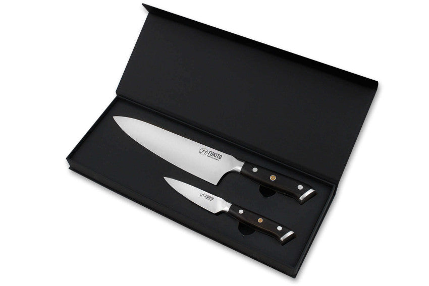 Coffret Fukito Ebène X50 – 2 couteaux : chef 21 cm + office 9 cm