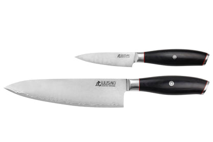 Coffret Wusaki Fujiko Black 10CR – 2 couteaux : chef 20 cm + office 9 cm