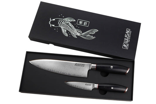 Coffret Wusaki Fujiko Black 10CR – 2 couteaux : chef 20 cm + office 9 cm