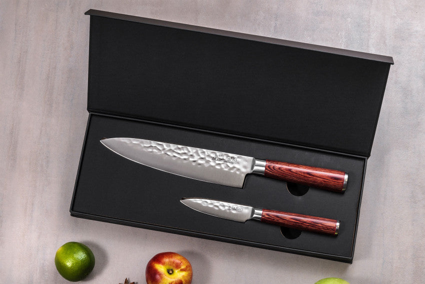 Coffret Wusaki Pakka X50 – 2 couteaux : chef 20 cm + office 9 cm