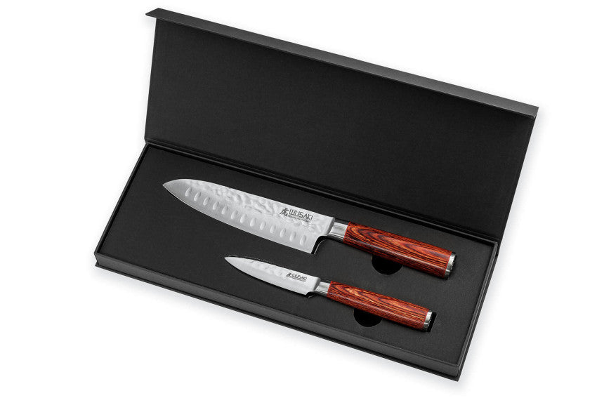 Coffret Wusaki Pakka X50 – 2 couteaux : santoku 17 cm + office 9 cm