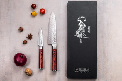 Coffret Wusaki Pakka X50 – 2 couteaux : santoku 17 cm + office 9 cm