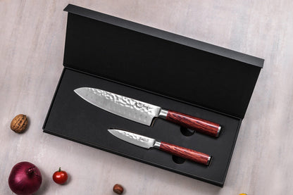 Coffret Wusaki Pakka X50 – 2 couteaux : santoku 17 cm + office 9 cm