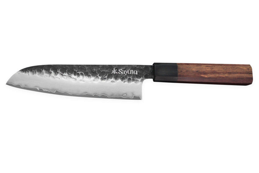 Couteau Santoku 18 cm Sayuto Séquoia San Mai