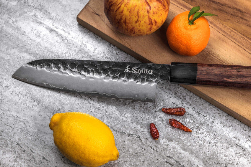 Couteau Santoku 18 cm Sayuto Séquoia San Mai