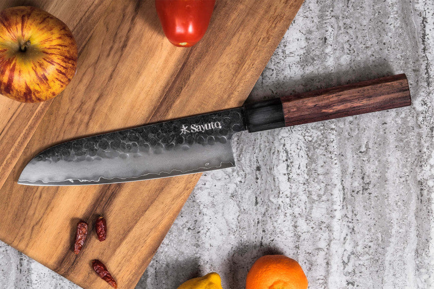 Couteau Santoku 18 cm Sayuto Séquoia San Mai