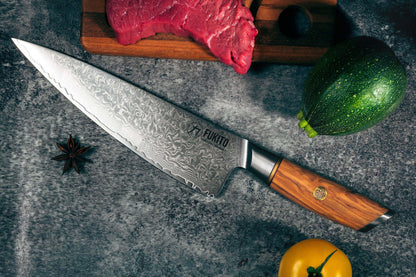 Couteau de chef 21 cm Fukito Olive Damas 14Cr