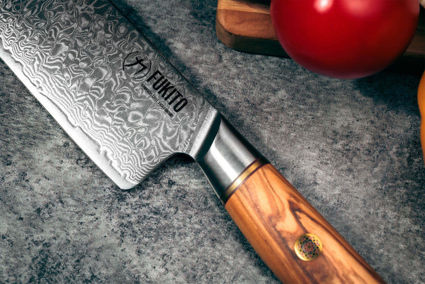 Couteau à légumes Nakiri 17 cm Fukito Olive Damas 14Cr