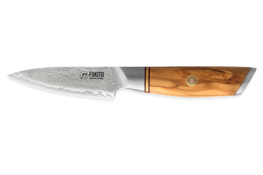 Couteau d'office 9 cm Fukito Olive Damas 14Cr