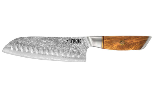 Couteau Santoku 18 cm Fukito Olive Damas 14Cr