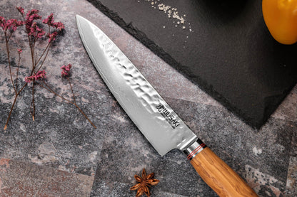Couteau de chef 20 cm Wusaki Damas Olive 10CR