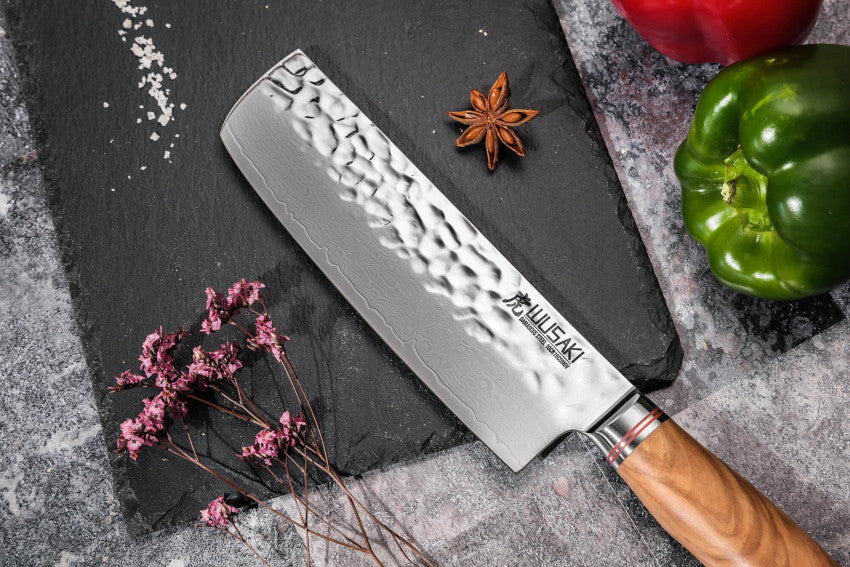 Couteau à légumes Nakiri 17 cm Wusaki Damas Olive 10CR