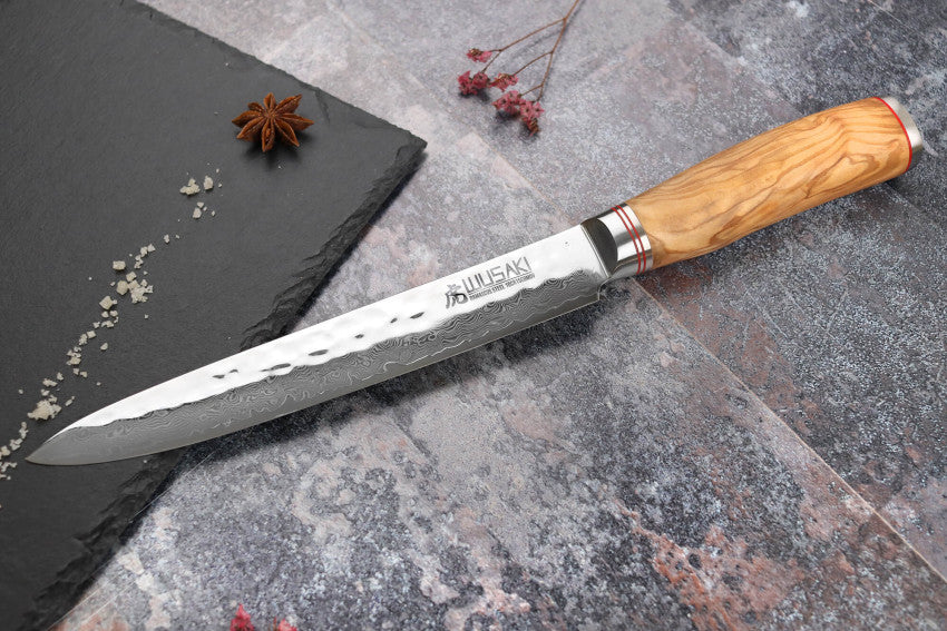 Couteau à découper 20 cm Wusaki Damas Olive 10CR