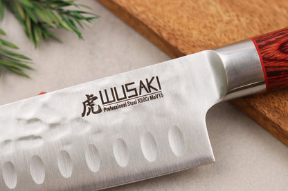 Couteau Santoku 17 cm Wusaki Pakka X50