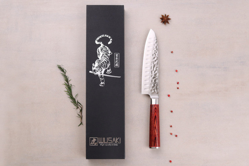 Couteau Santoku 17 cm Wusaki Pakka X50