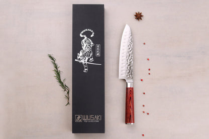 Couteau Santoku 17 cm Wusaki Pakka X50